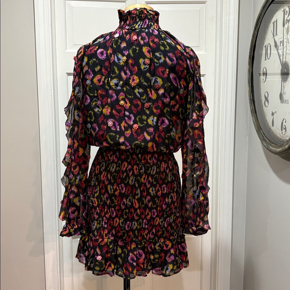 Farm Rio sz M long sleeve ruffled floral midi dress - Picture 6 of 13